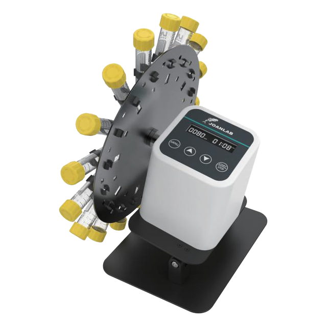 Mezclador rotatorio de disco JOANLAB · Serie RMO — Hasta 8 tubos de 50 mL, 20-80 rpm